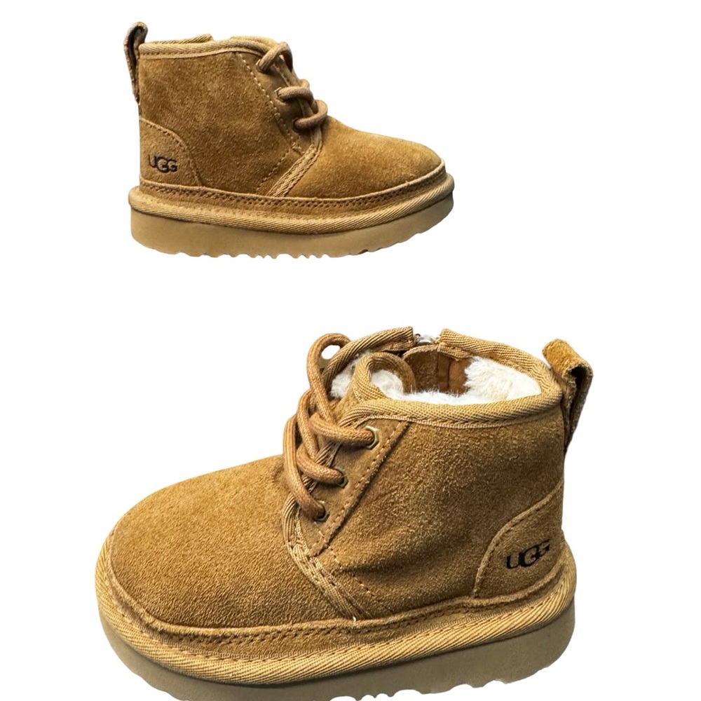 UGG Neumel II Toddler Boots Size 8 Suede Wool Lined Cozy Lace Up BNIB Kids New!!